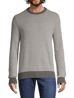 Melange Novelty Stitch Crewneck Sweater