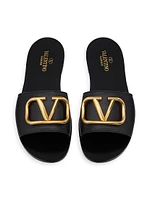 VLogo Signature Slide Sandals Grainy Cowhide