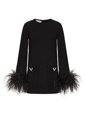 Stretched Viscose Jumper With Feathers