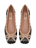 Rockstud Patent Leather Ballerinas