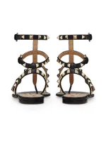 Rockstud Calfskin Flat Flip-Flop Sandals