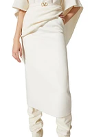 Compact Drap Midi Skirt