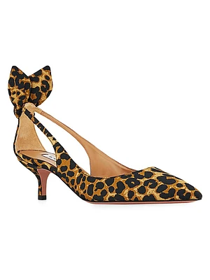 Bow Tie 50MM Leopard Pumps