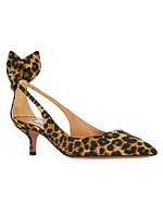 Bow Tie 50MM Leopard Pumps