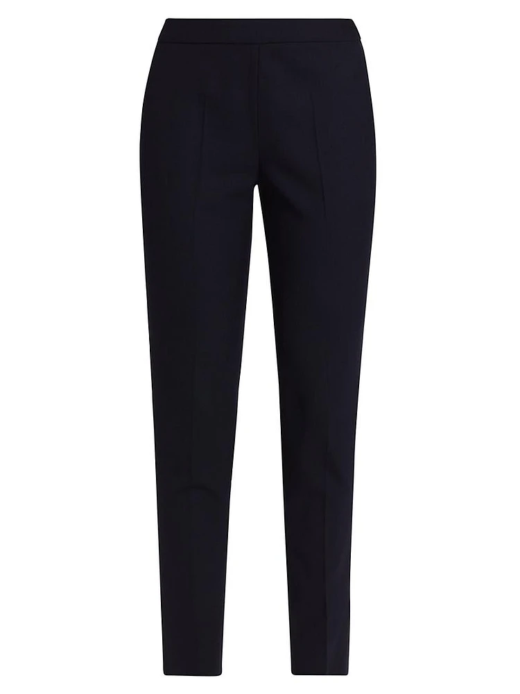 Stretch Wool-Blend Skinny-Leg Pants