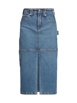 Alden Denim Cargo Midi-Skirt