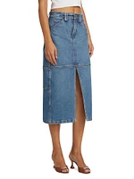 Alden Denim Cargo Midi-Skirt