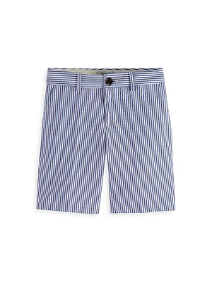 Little Boy's & Mid-Length Striped Seersucker Chino Shorts