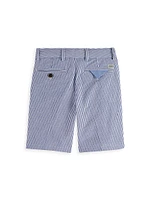 Little Boy's & Mid-Length Striped Seersucker Chino Shorts