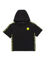 Little Boy's & Logo Tape Short-Sleeve Hoodie