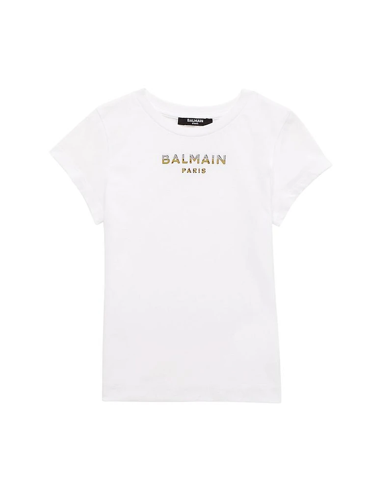 Little Girl's & Metallic Logo T-Shirt