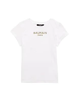 Little Girl's & Metallic Logo T-Shirt