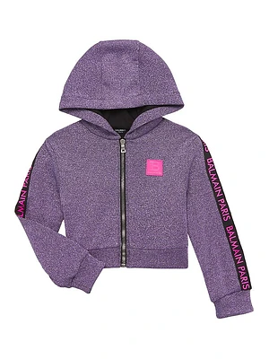 Little Girl's & Metallic Zip-Up Hoodie