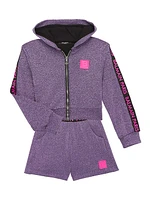 Little Girl's & Metallic Zip-Up Hoodie