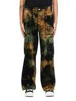 Tie-Dye Denim Cargo Pants