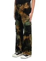 Tie-Dye Denim Cargo Pants