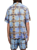 Tie-Dye Silk-Blend Camp Shirt