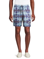 Tie-Dye Silk-Blend Shorts