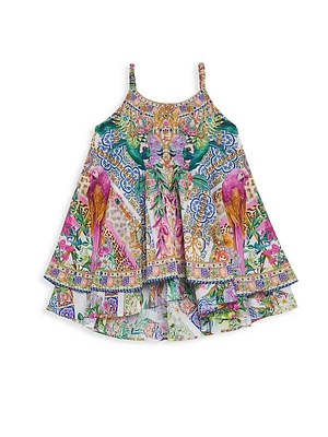 Baby Girl's Flowers Of Neptune Print Tent Dress