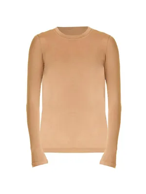 Washable Cashmere Long Sleeve Crewneck Sweater