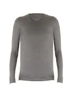 Washable Cashmere Long Sleeve Crewneck Sweater