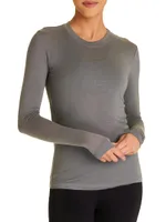 Washable Cashmere Long Sleeve Crewneck Sweater