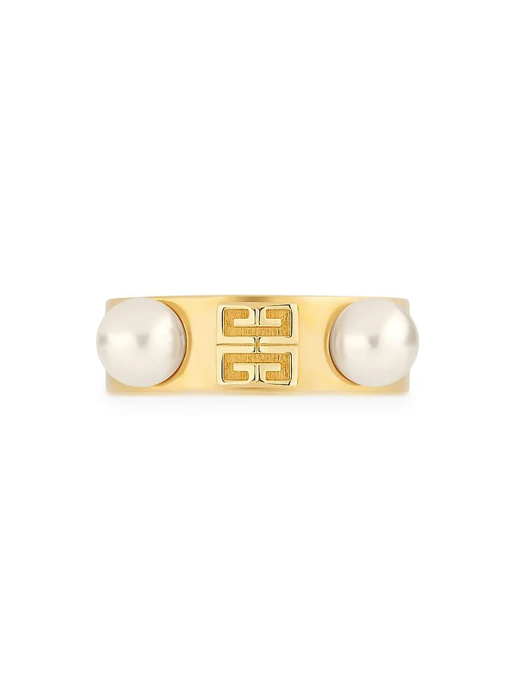 4G Ring Metal With Pearls