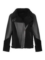 Shearling Lamb Zip Moto Jacket