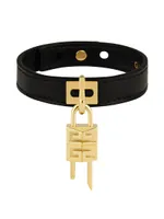 Mini Lock Bracelet Metal And Leather