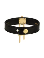 Mini Lock Bracelet Metal And Leather