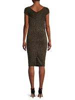 Delahart Twist-Front Off-The-Shoulder Sheath Dress