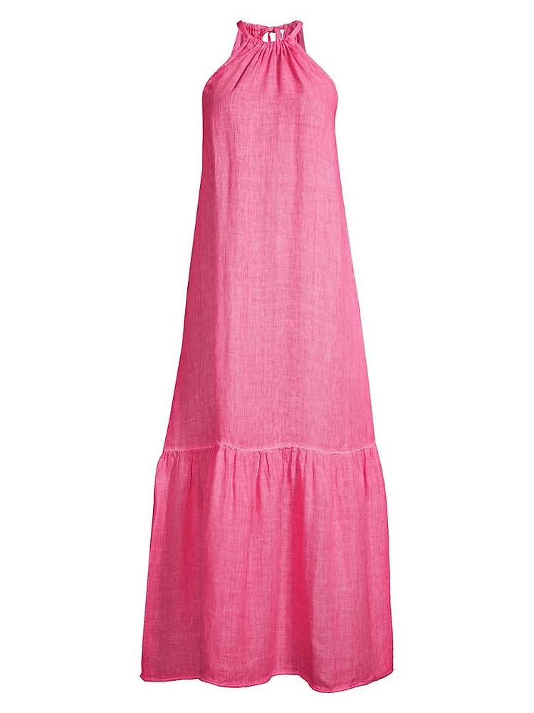 Linen Halter Maxi Dress