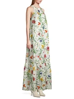 Linen Floral Maxi Dress