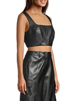 Nickie Vegan Leather Crop Top