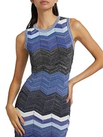 Chevron Striped Knit Minidress