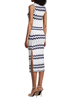 Knit Zigzag Midi-Dress