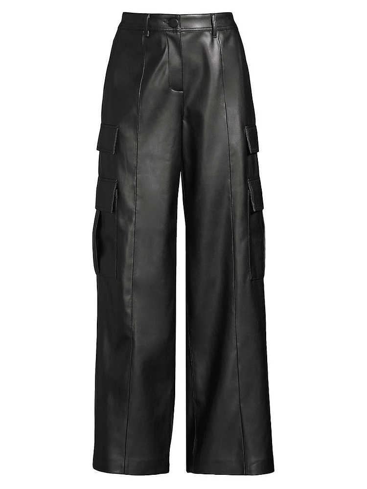 Tobias Faux Leather Cargo Pants