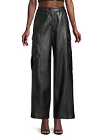 Tobias Faux Leather Cargo Pants