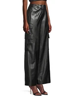 Tobias Faux Leather Cargo Pants