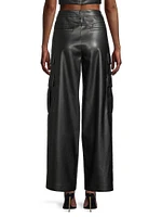 Tobias Faux Leather Cargo Pants