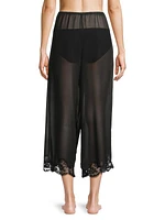 Harley Sheer Lace-Trimmed Cropped Pants