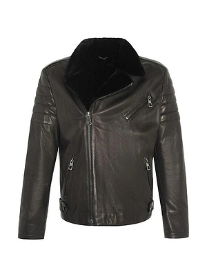 Nappa Moto Jacket with Shearling Lamb