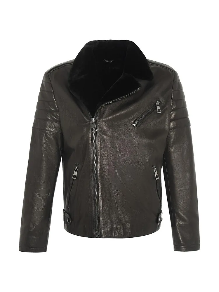 Nappa Moto Jacket with Shearling Lamb