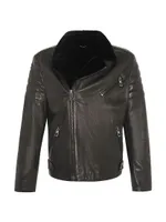 Nappa Moto Jacket with Shearling Lamb