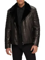 Nappa Moto Jacket with Shearling Lamb