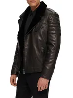 Nappa Moto Jacket with Shearling Lamb