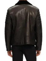 Nappa Moto Jacket with Shearling Lamb