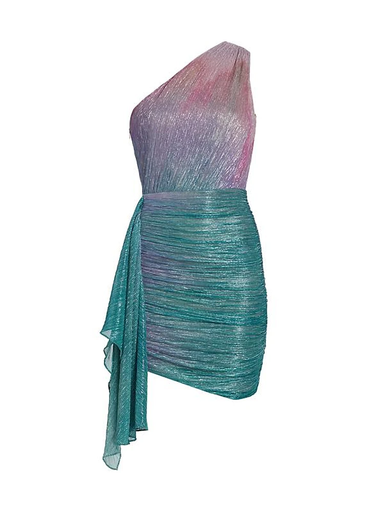 Ombré Shimmer Draped Minidress