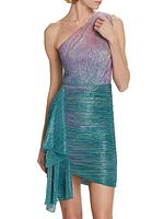 Ombré Shimmer Draped Minidress