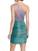 Ombré Shimmer Draped Minidress